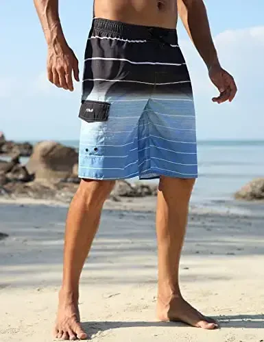 Nonwe Men's Beachwear Summer Holiday Swim Trunks Quick Dry Striped - 3