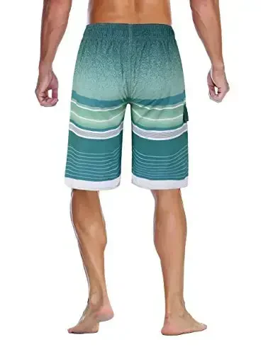 Nonwe Men's Beachwear Summer Holiday Swim Trunks Quick Dry Striped - 2