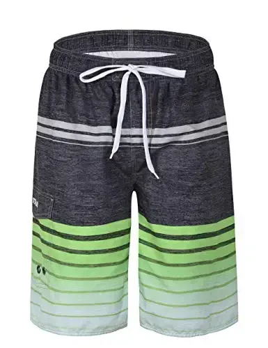 Nonwe Men's Beachwear Summer Holiday Swim Trunks Quick Dry Striped - 4