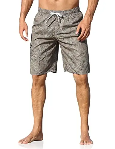 Nonwe Men's Beachwear Summer Holiday Swim Trunks Quick Dry Striped 