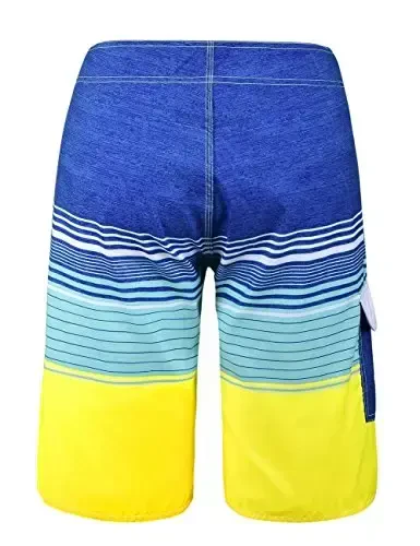 Nonwe Men's Swim Trunks Quick Dry Wave Pattern with Mesh Lining Board Shorts - 3