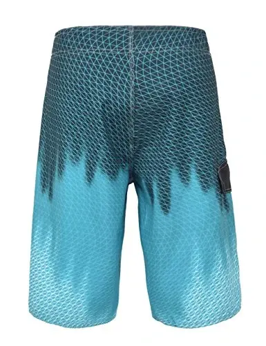Nonwe Men's Swim Trunks Quick Dry Wave Pattern with Mesh Lining Board Shorts - 3