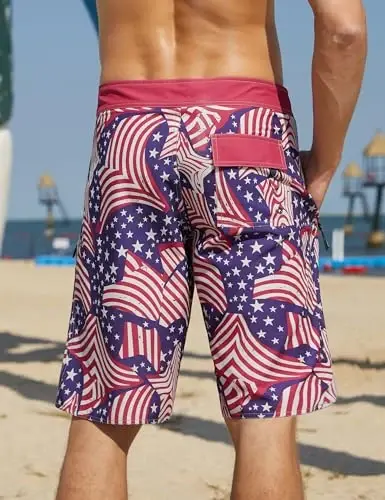 Nonwe Men's Swim Trunks with Compression Liner 2 in 1 Fast Dry Bathing Suits Cargo Surf Board Shorts with Pockets - 5