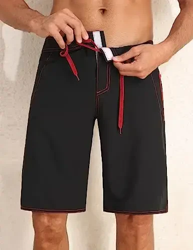 Nonwe Men's Swim Trunks with Compression Liner 2 in 1 Fast Dry Bathing Suits Cargo Surf Board Shorts with Pockets - NONWE (1)