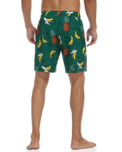 Nonwe Mens Swim Trunks with Compression Liner Quick Dry Hawaiian Bathing Suits 2 in 1 Board Shorts with Pockets - 3