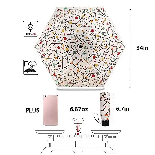 NOOFORMER Mini Travel Sun&rain Umbrella - Lightweight Compact Parasol Umbrellas with 95% UV Protection for Men Women Multiple Colors - 2