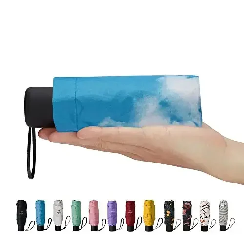 NOOFORMER Mini Travel Sun&rain Umbrella - Lightweight Compact Parasol Umbrellas with 95% UV Protection for Men Women Multiple Colors - 1