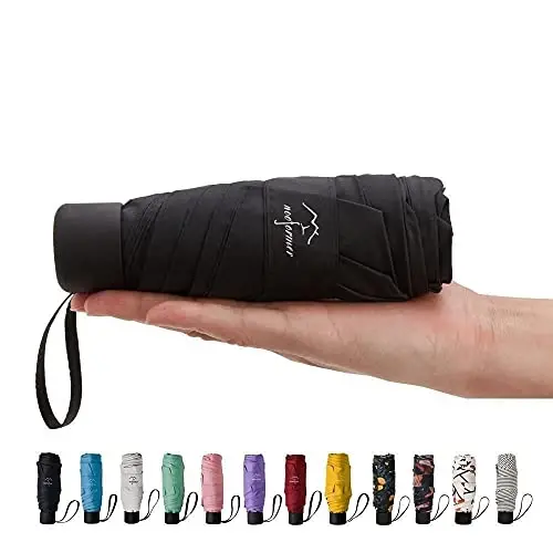NOOFORMER Mini Travel Sun&rain Umbrella - Lightweight Compact Parasol Umbrellas with 95% UV Protection for Men Women Multiple Colors - 1