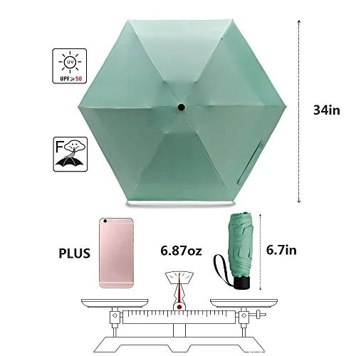 NOOFORMER Mini Travel Sun&rain Umbrella - Lightweight Compact Parasol Umbrellas with 95% UV Protection for Men Women Multiple Colors - NOOFORMER (1)