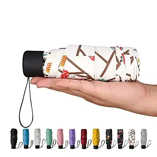 NOOFORMER Mini Travel Sun&rain Umbrella - Lightweight Compact Parasol Umbrellas with 95% UV Protection for Men Women Multiple Colors - 1