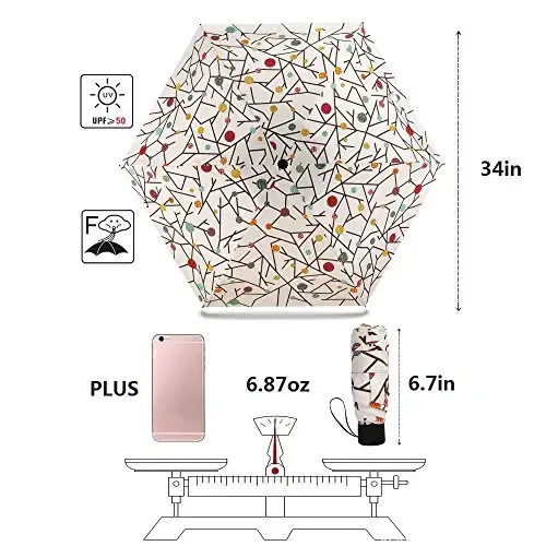 NOOFORMER Mini Travel Sun&rain Umbrella - Lightweight Compact Parasol Umbrellas with 95% UV Protection for Men Women Multiple Colors - 2