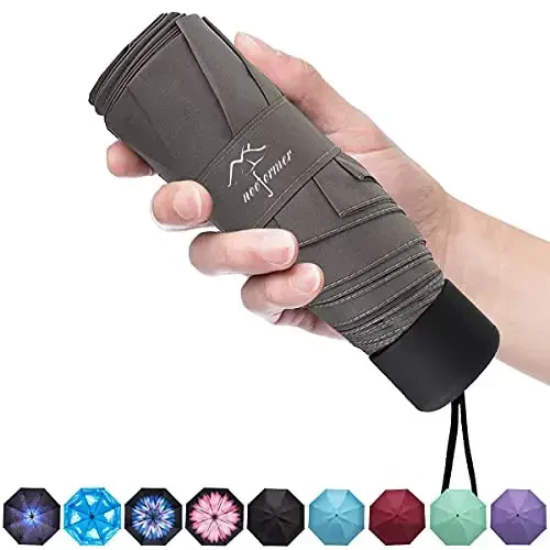 NOOFORMER Mini Travel Sun&rain Umbrella - Lightweight Compact Parasol Umbrellas with 95% UV Protection for Men Women Multiple Colors - MODAZONE