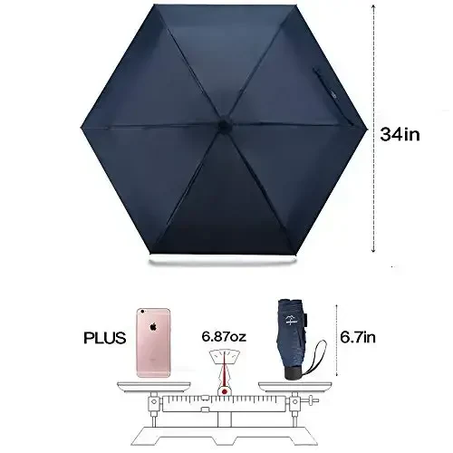 NOOFORMER Mini Travel Sun&rain Umbrella - Lightweight Compact Parasol Umbrellas with 95% UV Protection for Men Women Multiple Colors - 2