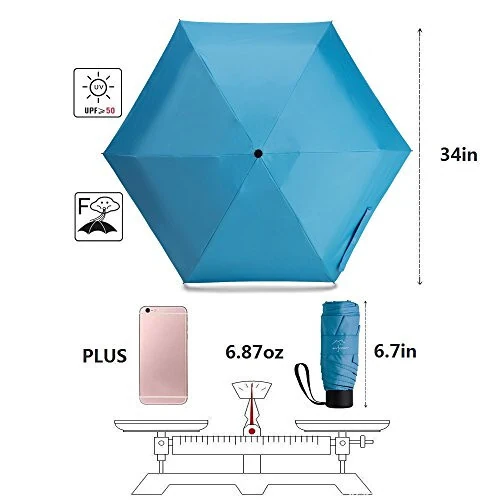 NOOFORMER mini Travel sun&rain Umbrella - Lightweight Compact Parasol Umbrellas with 95% UV Protection for Men Women Multiple Colors - NOOFORMER (1)