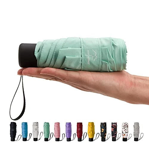 NOOFORMER mini Travel sun&rain Umbrella - Lightweight Compact Parasol Umbrellas with 95% UV Protection for Men Women Multiple Colors - NOOFORMER