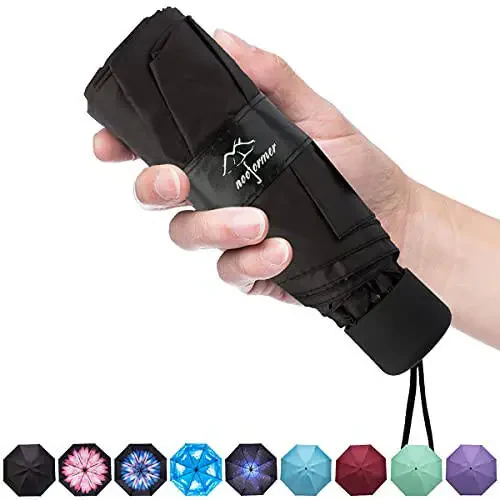 NOOFORMER mini Travel sun&rain Umbrella - Lightweight Compact Parasol Umbrellas with 95% UV Protection for Men Women Multiple Colors - 1