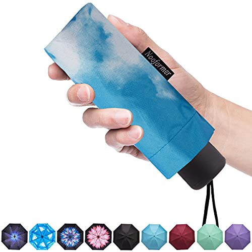 NOOFORMER mini Travel sun&rain Umbrella - Lightweight Compact Parasol Umbrellas with 95% UV Protection for Men Women Multiple Colors - 1