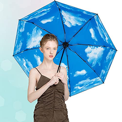 NOOFORMER mini Travel sun&rain Umbrella - Lightweight Compact Parasol Umbrellas with 95% UV Protection for Men Women Multiple Colors - 6