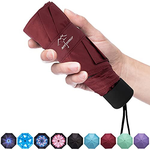 NOOFORMER mini Travel sun&rain Umbrella - Lightweight Compact Parasol Umbrellas with 95% UV Protection for Men Women Multiple Colors - 1