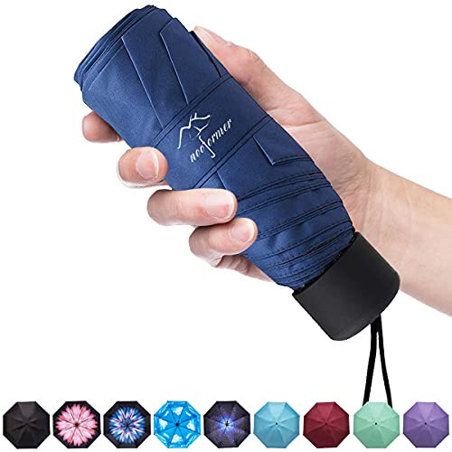 NOOFORMER mini Travel sun&rain Umbrella - Lightweight Compact Parasol Umbrellas with 95% UV Protection for Men Women Multiple Colors - 1