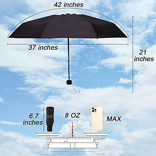 NOOFORMER мини-зонтик для путешествий от солнца и дождя - Легкие компактные зонтики-паросоли с 95% защитой от ультрафиолета для мужчин и женщин, множество цветов - 2