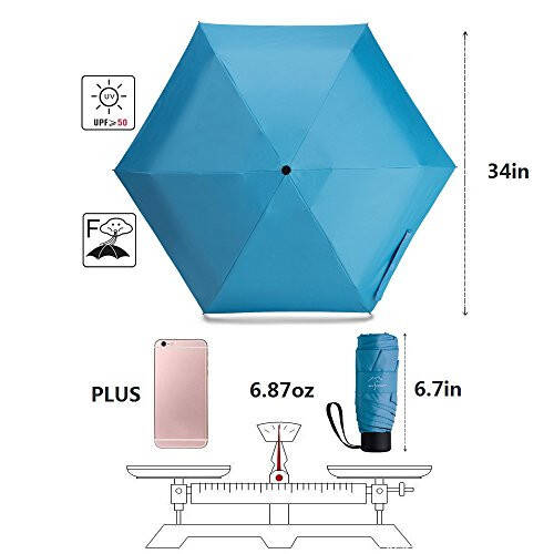NOOFORMER мини-зонтик для путешествий от солнца и дождя - Легкий компактный зонтик-паросоль с 95% защитой от ультрафиолета для мужчин и женщин, в нескольких цветах - 2