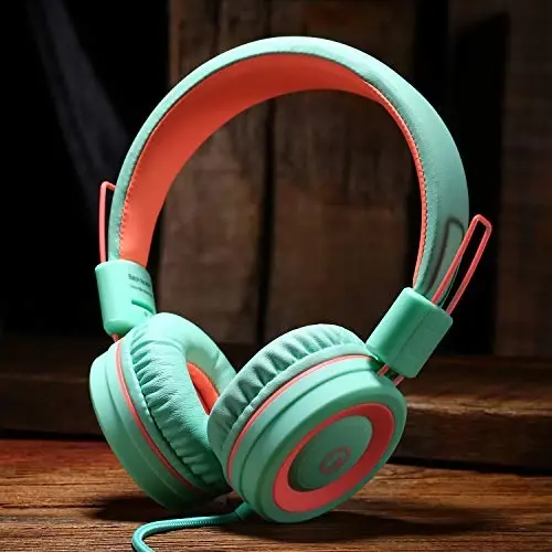 noot products Kids Headphones K11 Foldable Stereo Tangle-Free 5ft Long Cord 3.5mm Jack Plug in Wired On-Ear Headset for iPad/Amazon Kindle,Fire/Boys/Girls/School/Tablet/Laptop(Mint/Coral) - 6