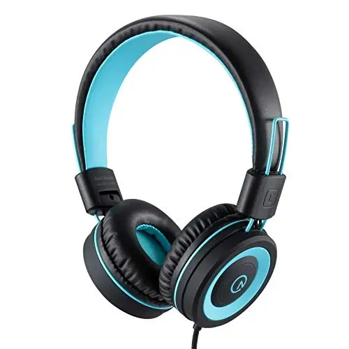 noot products Kids Headphones K11 Foldable Stereo Tangle-Free 5ft Long Cord 3.5mm Jack Plug in Wired On-Ear Headset for iPad/Amazon Kindle,Fire/Boys/Girls/School/Laptop/Travel/Plane/Tablet (Black) - 1