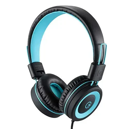 noot products Kids Headphones K11 Foldable Stereo Tangle-Free 5ft Long Cord 3.5mm Jack Plug in Wired On-Ear Headset for iPad/Amazon Kindle,Fire/Boys/Girls/School/Laptop/Travel/Plane/Tablet (Black) 