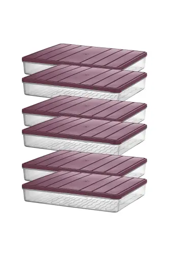 6 Adet 2,5 Lt. Nora Organizer Buzdolabı Buzluk Düzenleyici Saklama Kabı - Ekru - 13