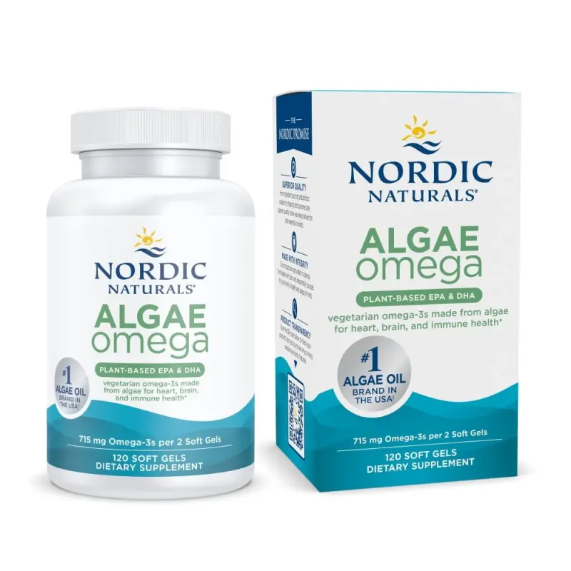 Nordic Naturals Algae Omega Softgels, 715 Mg, Plant-Based EPA & DHA 120 Ct- - 1