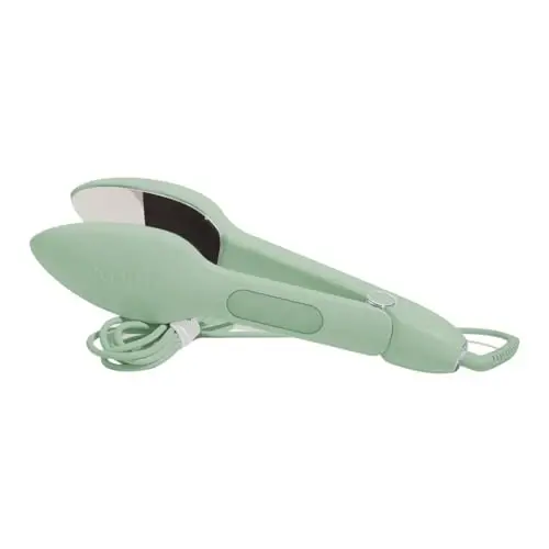 Nori Press Travel Steam Iron - Handheld Iron With Optional Steam Feature - No Ironing Board Required - Easy to Use w/ 6 Fabric Settings - Removes Wrinkles - User Manual Included - Green - 1