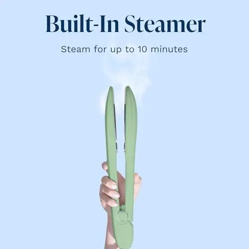 Nori Press Travel Steam Iron - Handheld Iron With Optional Steam Feature - No Ironing Board Required - Easy to Use w/ 6 Fabric Settings - Removes Wrinkles - User Manual Included - Green - 6