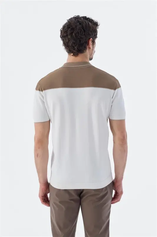 Норка Slim Fit молния поло воротник футболка - 4