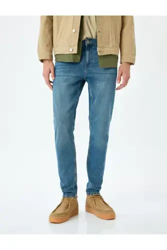 Normal Bel Cepli Pamuklu Skinny Fit Kot Pantolon - Michael Jean - 3