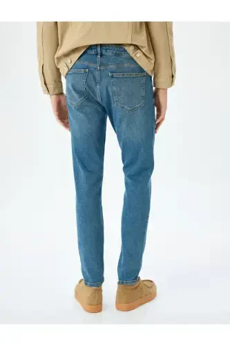 Normal Bel Cepli Pamuklu Skinny Fit Kot Pantolon - Michael Jean - 4