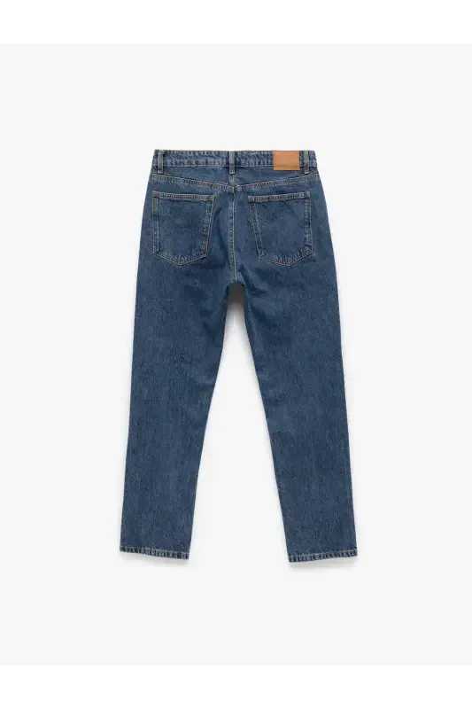 Normal Bel Pamuklu 90's Slim Fit Jean Pantolon - Howland Jean-İndigo - 5