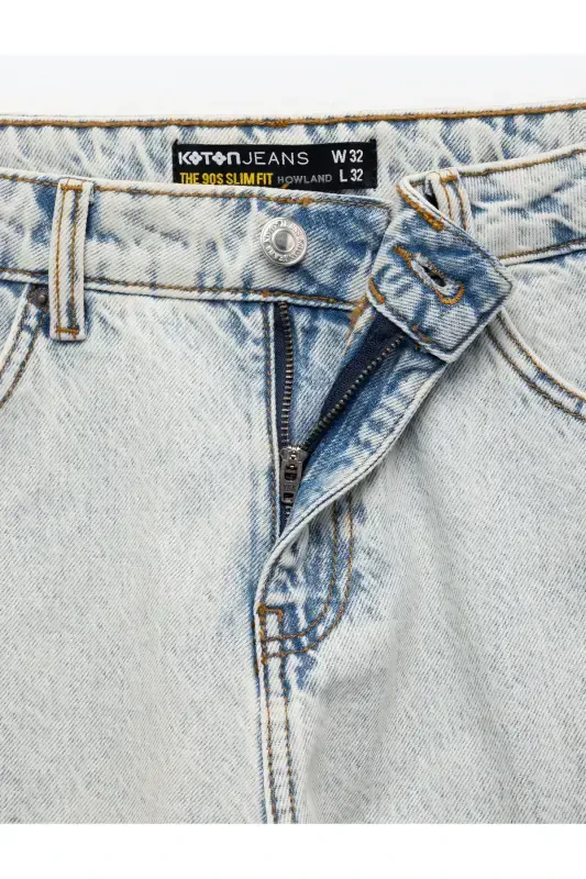 Normal Bel Pamuklu 90's Slim Fit Jean Pantolon - H - 7