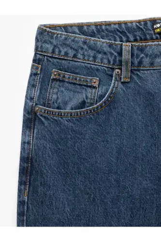 Normal Bel Pamuklu 90's Slim Fit Jean Pantolon - H - 7