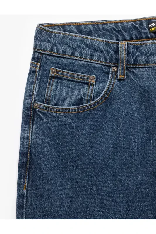 Normal Bel Pamuklu 90's Slim Fit Jean Pantolon - H - 7