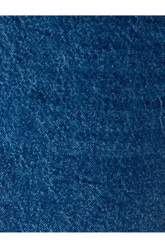 Normal Bel Pamuklu Bol Baggy Jean Pantolon-İndigo - 6