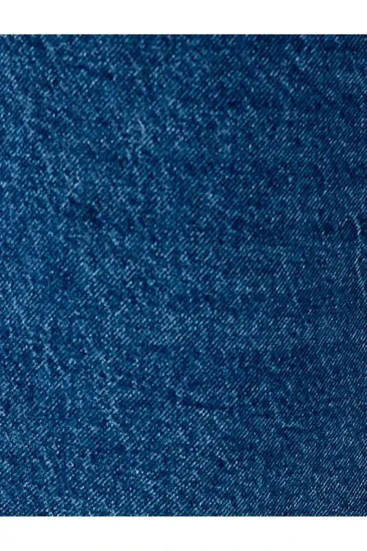 Normal Bel Pamuklu Bol Baggy Jean Pantolon-İndigo - 6