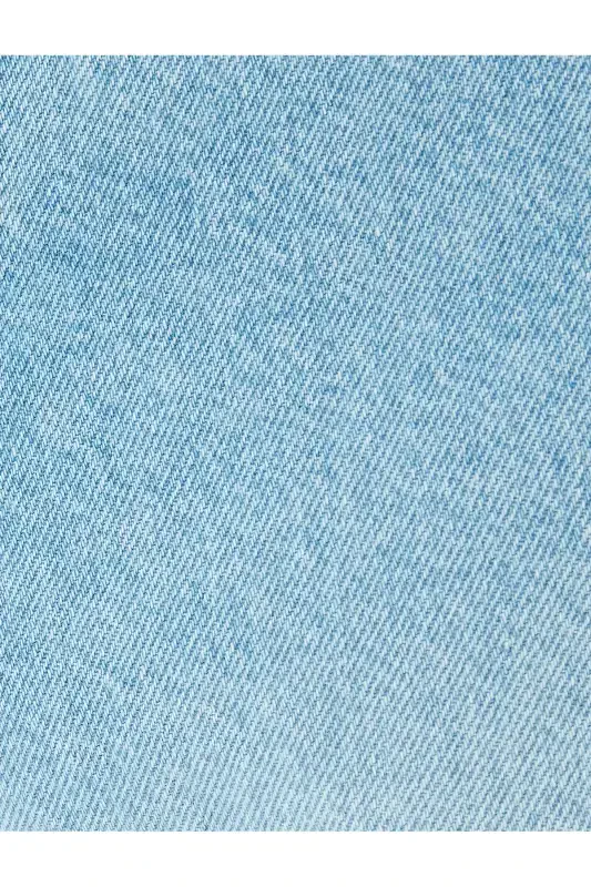 Normal Bel Pamuklu Chino Cep Detaylı Loose Fit Jean Pantolon-Açık İndigo - 6