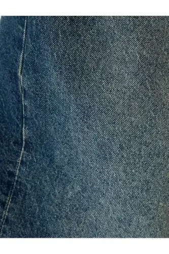 Normal Bel Pamuklu Chino Cep Detaylı Loose Fit Jean Pantolon-Petrol - 6