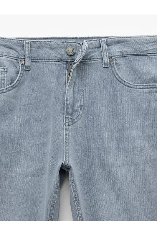 Normal Bel Pamuklu Skinny Fit Jean Pantolon - Michael Jean - İndigo - Taş - 2