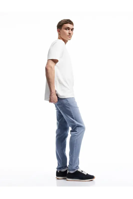 Normal Bel Pamuklu Skinny Fit Jean Pantolon - Michael Jean - İndigo - Taş - 3