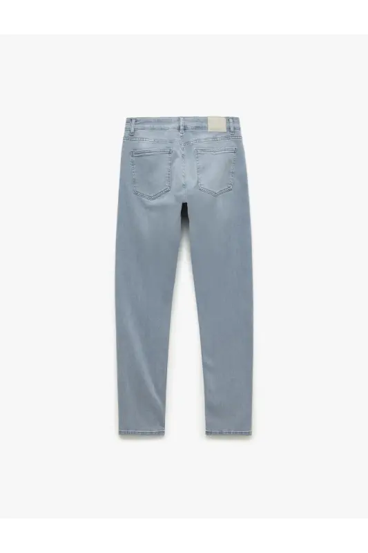 Normal Bel Pamuklu Skinny Fit Jean Pantolon - Michael Jean - İndigo - Taş - 6