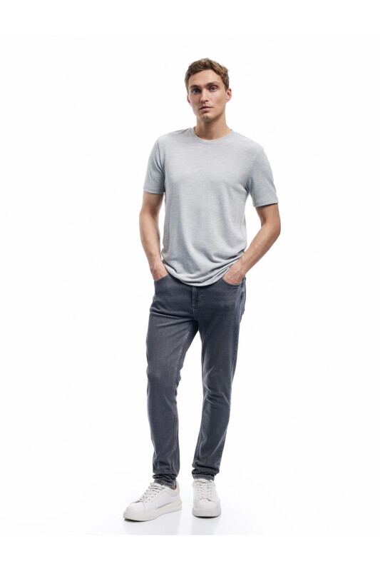 Normal Bel Pamuklu Skinny Fit Jean Pantolon - Michael Jean - Gri - 1