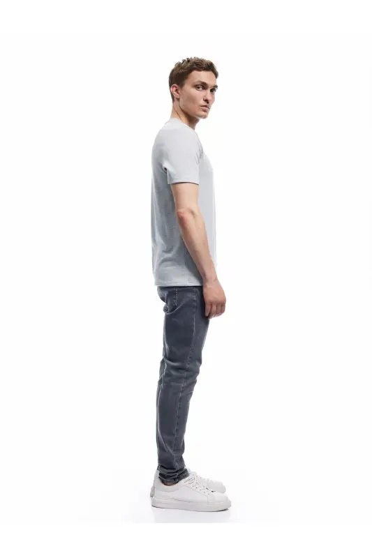 Normal Bel Pamuklu Skinny Fit Jean Pantolon - Michael Jean - Gri - 2