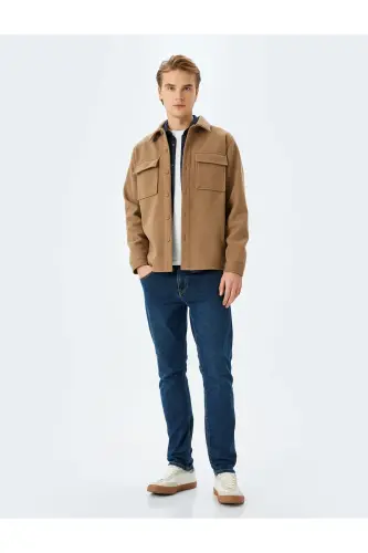 Normal Bel Pamuklu Slim Fit Jean Pantolon - Brad Jean - İndigo - KOTON (1)
